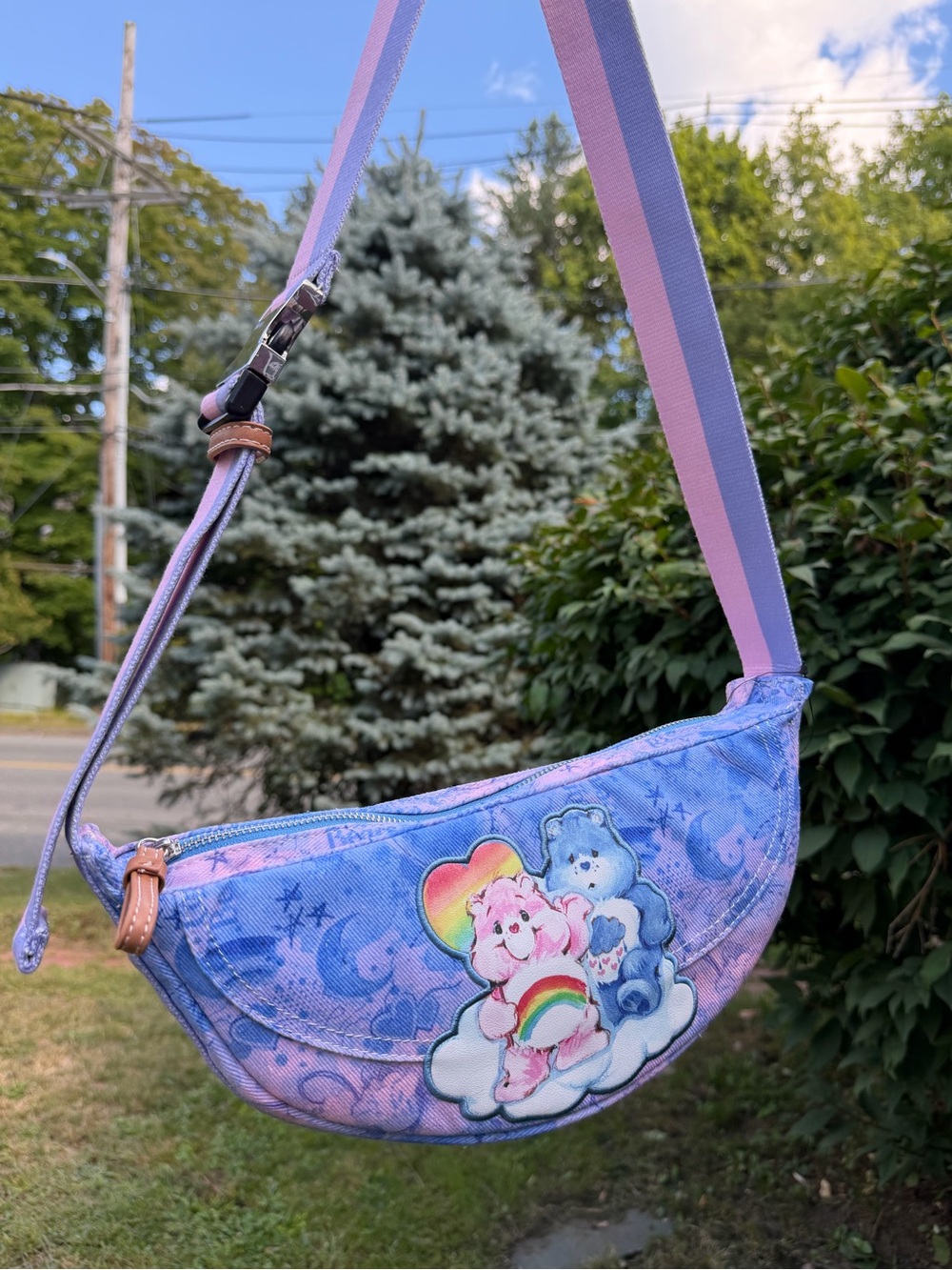 Care Bears Cheer Bear Grumpy Bear Convertible Crossbody Sling Bag NWT